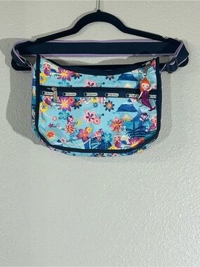 LeSportsac Aqua Floral Mermaid Print Crossbody Bag